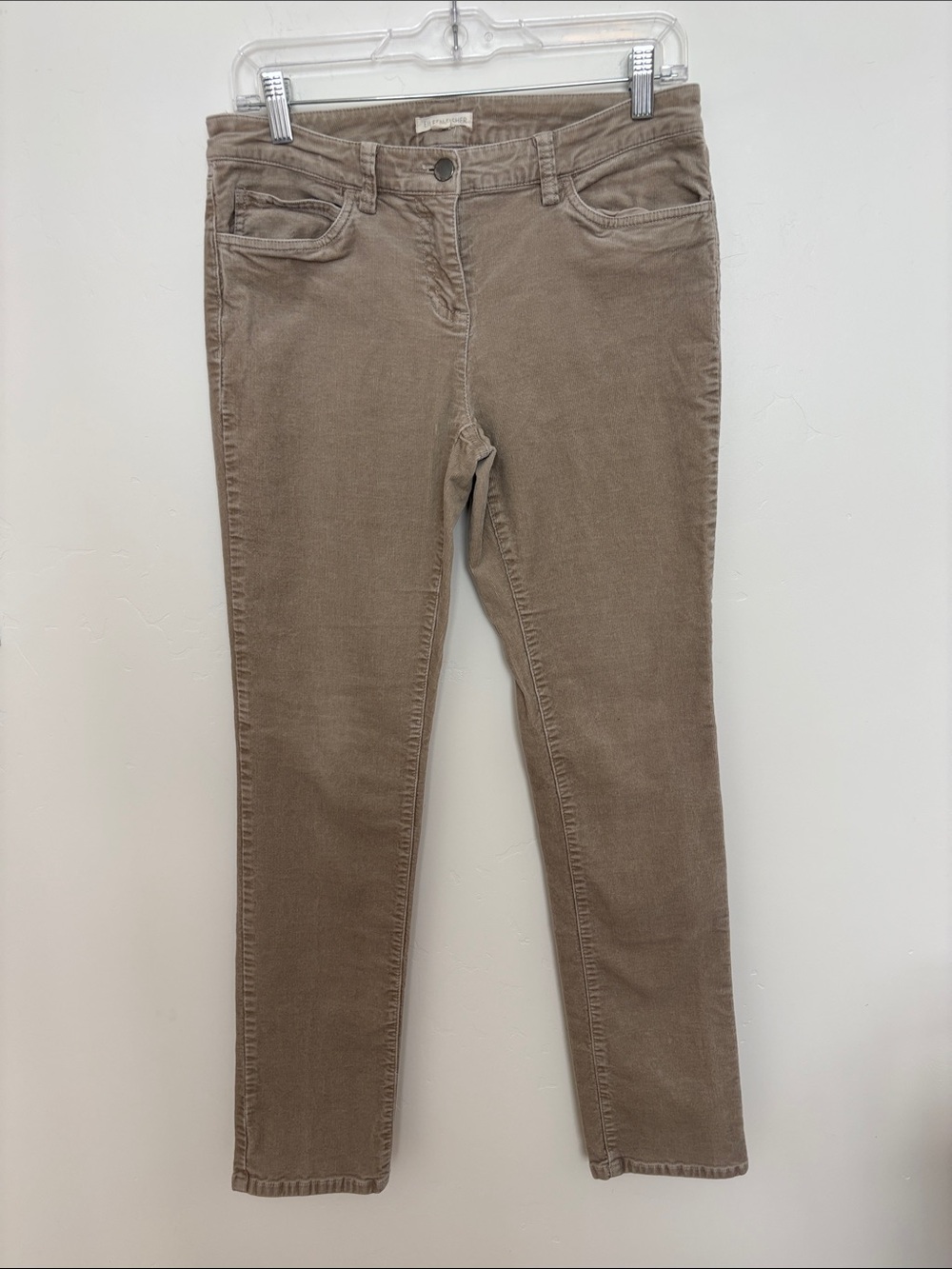 Eileen Fisher Skinny Corduroy Jeans in Taupe Brown